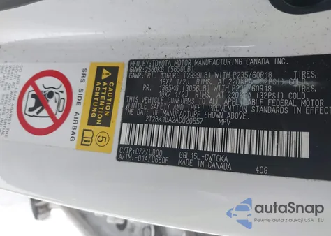 2010 Lexus Rx 350 from USA, damaged, VIN 2T2BK1BA2AC020557